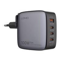 LDNIO Q408 100W USB-A + 3x USB-C síťová nabíječka (černá)