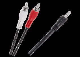 Lechpol Kabel JACK 3,5 - 2 x RCA 1,2 m