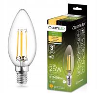 LED žárovka LED E14 B35 2W = 25W 249lm 3000K Teplá bílá 360° Filament LUMILED