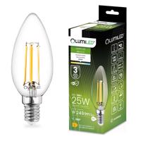 LED žárovka LED E14 B35 2W = 25W 249lm 4000K Neutrální bílá 360° Filament LUMILED