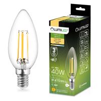 LED žárovka LED E14 B35 4W = 40W 470lm 3000K Teplá bílá 360° Filament LUMILED