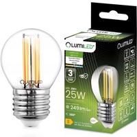 LED žárovka LED E27 P40 Filament 2W = 25W 249lm 4000K Neutrální bílá 360° LUMILED