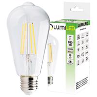 LED žárovka LED E27 ST64 8W = 60W 880lm 4000K Neutrální bílá 360° Filament LUMILED