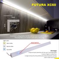 LED21 FUTURA SC60 nábytkové rohové svítidlo pod skříňky 18W/m se spínačem a stmívačem 1050mm  FUTSC-1050 FUTX-1050