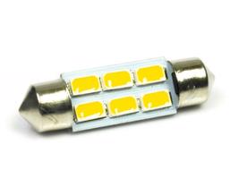 LED21 LED auto žárovka 12V LED C5W 6SMD5630 36mm Teplá bílá IL381