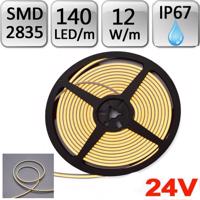 LED21 LED Neon Flex pásek 5m 24V 140ks/m SMD2835 12W/m, 4x10mm, voděodolný,  TEPLÁ BÍLÁ LNF12WWW