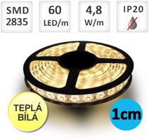 LED21 LED pásek 4,8W/m 60ks/m 2835 Teplá bílá, cena za 1cm 1cm_ST4703