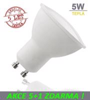 LED21 LED žárovka 5W GU10 320lm Teplá bílá, 5+1 ZDARMA