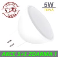 LED21 LED žárovka 5W GU5.3  12V DC 320lm Teplá bílá, 5+1 ZDARMA