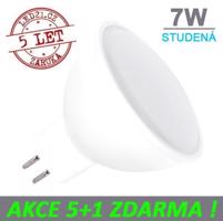 LED21 LED žárovka 7W GU5.3 500lm 12V DC Studená bílá, 5+1 ZDARMA