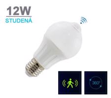 LED21 LED žárovka A5S s PIR čidlem 12W 18xSMD5630 950lm E27 Studená bílá