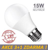 LED21 LED žárovka E27 15W SMD2835 1500 lm CCD Neutrální bílá, 3+1 Zdarma