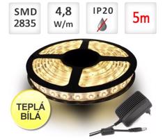 LED21 SADA LED pásek 5m 4,8W/m 60ks/m 2835 Teplá Bílá SADA-ST4703-5m