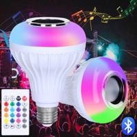 LED21 ZD7G RGB LED žárovka 7W E27 600lm s ovladačem a bluetooth reproduktorem