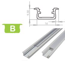 LEDLabs Hliníkový profil LUMINES B zápustný 2m pro LED pásky, bílý lakovaný LMB25