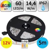 LEDLabs LED pásek 12V RGB+CCT SMD5050 5m 14,4W/m 60LED/m IP65 16-1047-02