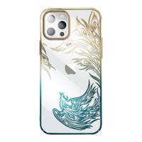 Luxusní pouzdro na iPhone 14 s krystaly Kingxbar Phoenix - zlaté a modré 6959003508041