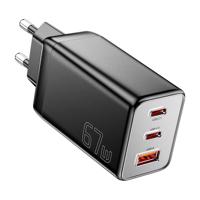 Nabíječka, Essager, ECT67W-LJB01-Z, GaN, 2xUSB-C, USB-A, 67W (černá) 066688