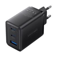 Nástěnná nabíječka, Vention, FERB0-EU, 2xUSB-C, USB- A, 65W/65W/30W, GaN (černá)