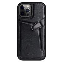 Nillkin Aoge Leather Case pružné pancéřované pouzdro z pravé kůže s kapsou iPhone 12 mini černé 6902048206434