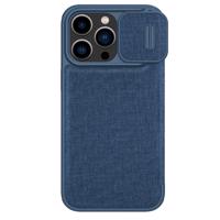 Nillkin Qin Cloth Pro Case pouzdro pro iPhone 14 Pro kryt fotoaparátu pouzdro flip cover modré 6902048249158