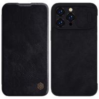 Nillkin Qin Leather Pro Case iPhone 14 Pro Max kryt fotoaparátu pouzdro flip kryt černá 6902048249011