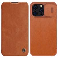 Nillkin Qin Leather Pro Case iPhone 14 Pro pouzdro na fotoaparát pouzdro flip cover hnědé 6902048248946