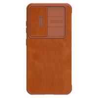 Nillkin Qin Leather Pro Pouzdro Samsung Galaxy S23+ s flipovým krytem na fotoaparát hnědé barvy 6902048258525