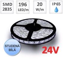 Optonica LED pásek 24V 5m 196ks 2835 20W/m silikon STUDENÁ BÍLÁ ST4451