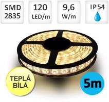 Optonica LED pásek 5m 9,6W/m 120ks/m 2835 Teplá bílá voděodolný ST4721