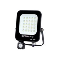 Optonica LED SMD reflektor s PIR čidlem Černá Body IP65 20W Teplá bílá FL5776