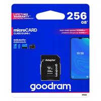 Paměťová karta Goodram Microcard 256 GB micro SD XC UHS-I class 10, SD adaptér (M1AA-2560R12) 5908267930175