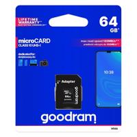 Paměťová karta Goodram Microcard 64 GB micro SD XC UHS-I class 10, SD adaptér (M1AA-0640R12) 5908267930151