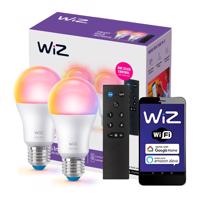 Philips 2x LED žárovka LED E27 A60 8,5W = 60W 2200-6500K + RGB + Ovladač SMART WiFi WiZ PHWIZ0366