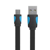 Plochý kabel USB 2.0 A na Mini 5 pin Vention VAS-A14-B050 2A 0,5 m černý