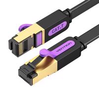 Plochý síťový kabel CAT7 Vention ICABG RJ45 Ethernet 10Gbps 1,5 m černý