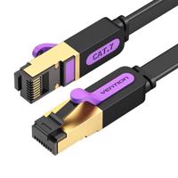 Plochý síťový kabel UTP CAT7 Vention ICABF RJ45 Ethernet 10Gbps 1m černý