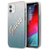 Pouzdro Guess Glitter Gradient Script pro iPhone 12 mini - modré 3700740494790