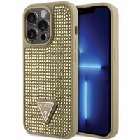 Pouzdro Guess Rhinestone Triangle pro iPhone 14 Pro - zlaté 3666339120078