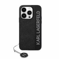 Pouzdro Karl Lagerfeld Saffiano Rhinestones & Charm pro iPhone 15 / 14 / 13 - černé 3666339257965