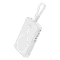 Powerbanka Baseus Magnetic Mini MagSafe 10000mAh 20W s integrovaným kabelem Lightning - bílá + kabel Baseus Simple Series USB-C - USB-C 60W 0,3m 6932172642693 6932172642693