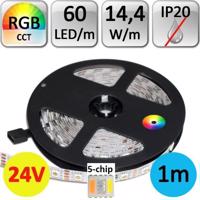 PREMIUMLUX LED pásek 24V RGB+CCT 5-chip 5050 1m 14,4W/m 60LED/m LUX02231