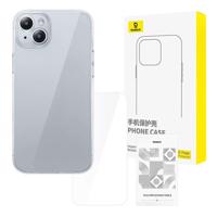 Průhledné pouzdro Baseus iPhone 15 + tvrzené sklo 054739