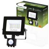 Reflektor LED ZUNA2 10W 900lm 4000K IP44 černá čidlo Pohybu LUMILED LUMNAS1056