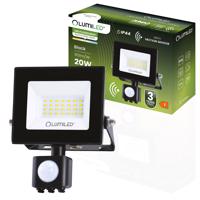 Reflektor LED ZUNA2 20W 1800lm 4000K IP44 černá čidlo Pohybu LUMILED LUMNAS1061