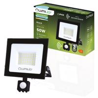 Reflektor LED ZUNA2 50W 4500lm 6500K IP44 Černý čidlo pohybu LUMILED LUMNAS1072