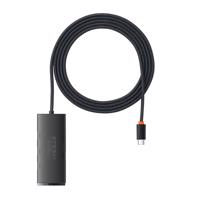 Rozbočovač 4 v 1 Baseus Lite Series USB-C na 4x USB 3.0 + USB-C, 2 m (černý) 033102