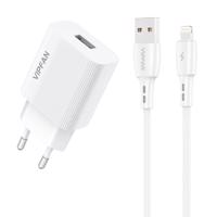 Síťová nabíječka Vipfan E01, 1x USB, 2,4A + kabel Lightning (bílá) 036887 036887