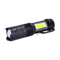 Solight LED nabíjecí kapesní svítilna se zoomem, 100lm + 70lm, Li-Ion, USB, černá