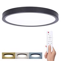 Solight LED osvětlení s dálkovým ovladačem Estela Black, 36W, 2700lm, 30cm, změna chromatičnosti, stmívatelné